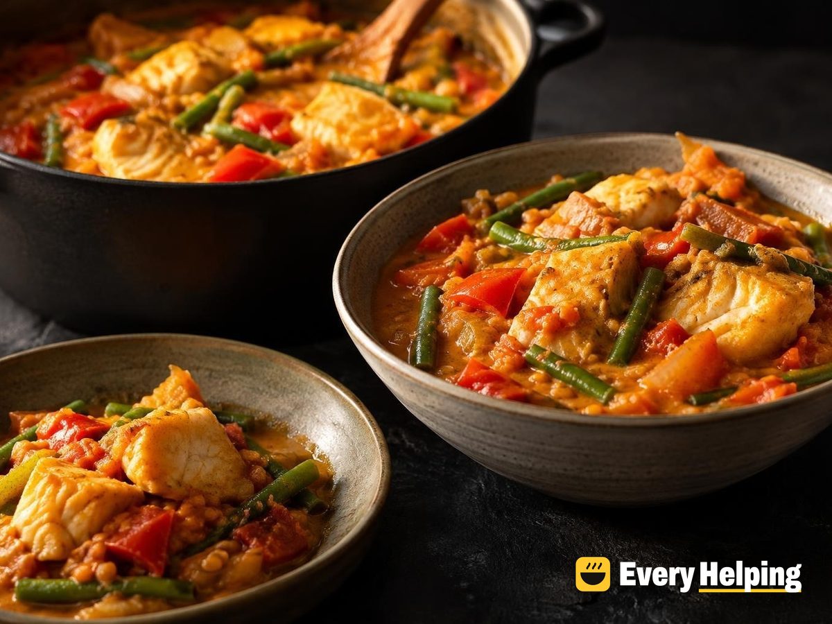 Coconut Red Lentil Curry with Cod