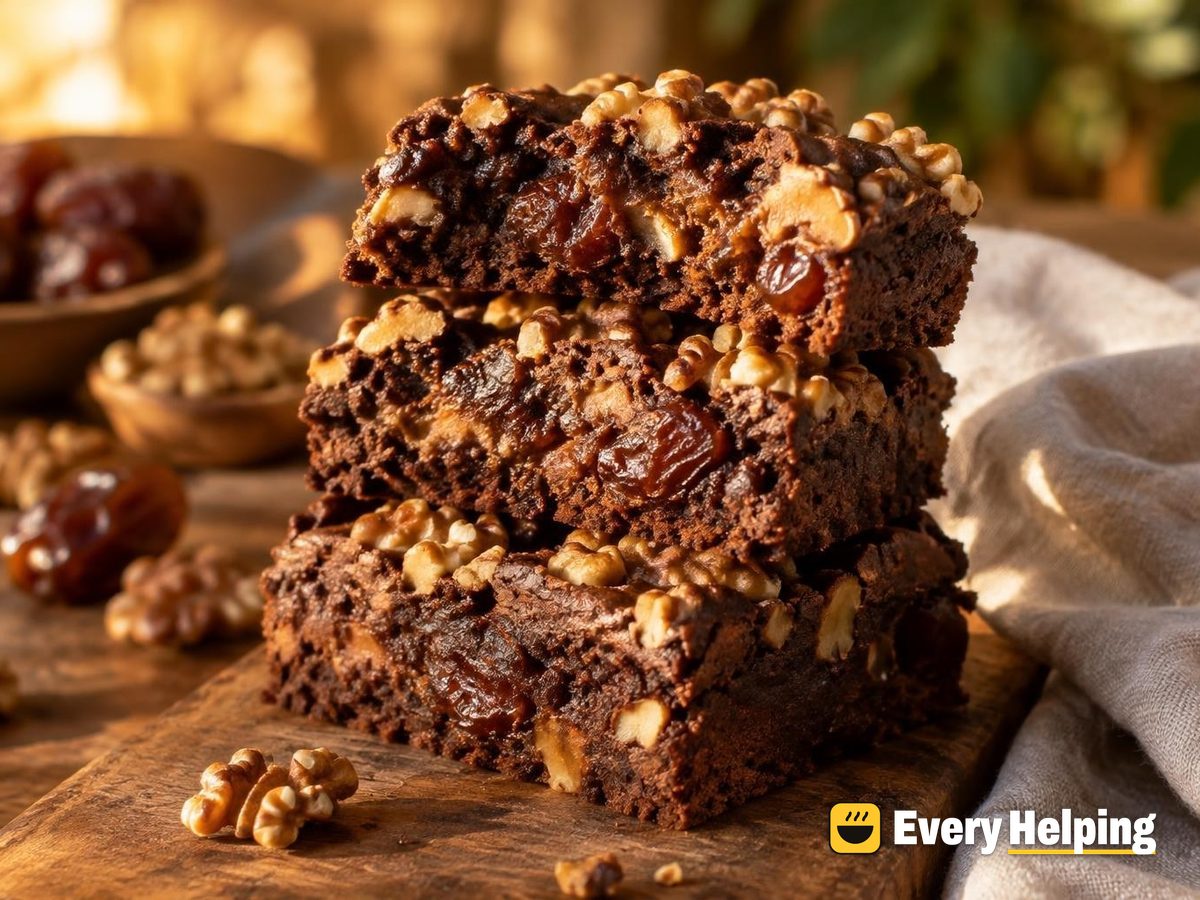 Almond Butter Date Walnut Brownies