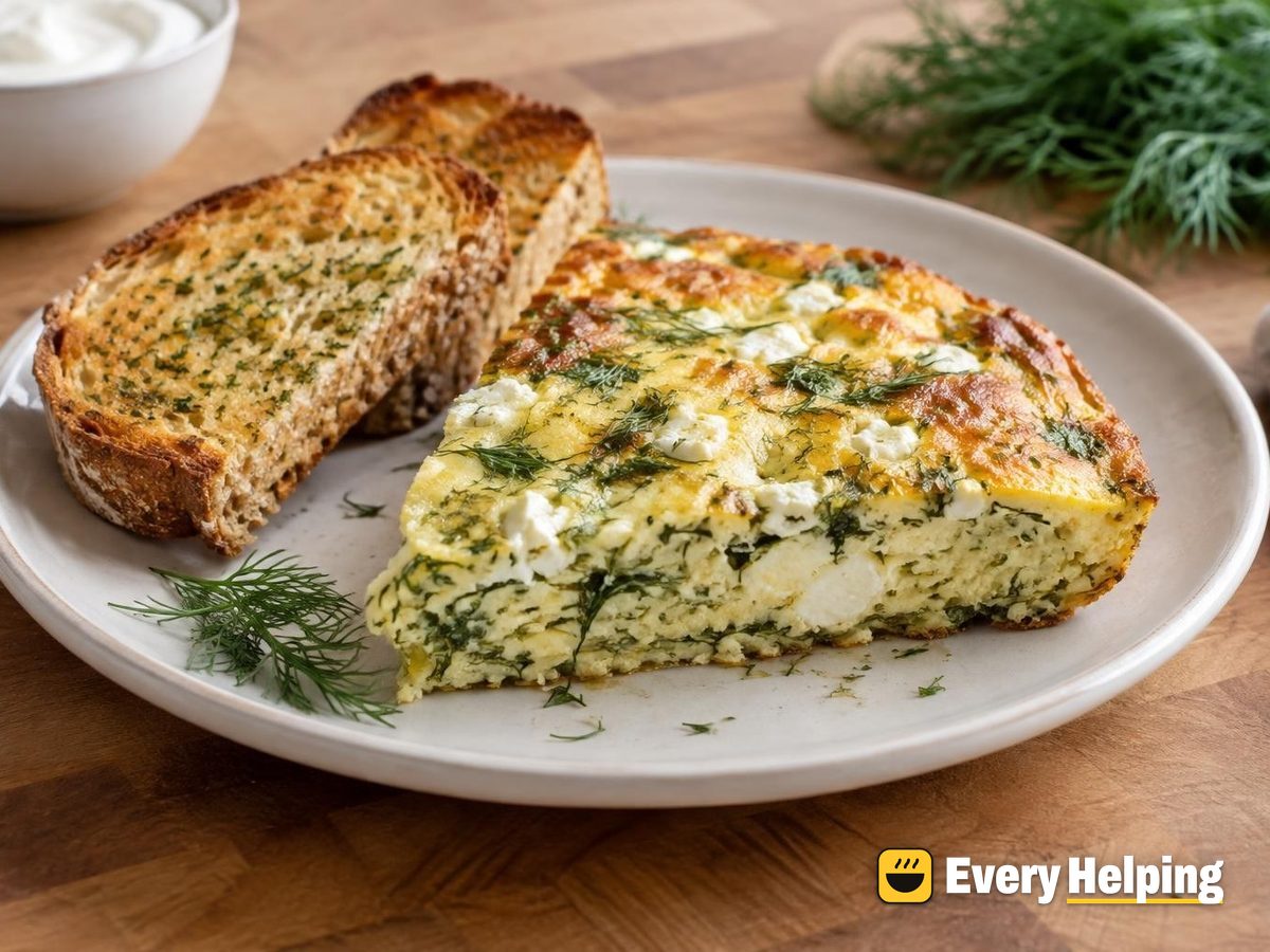 Feta-Dill Frittata with Garlic Toast