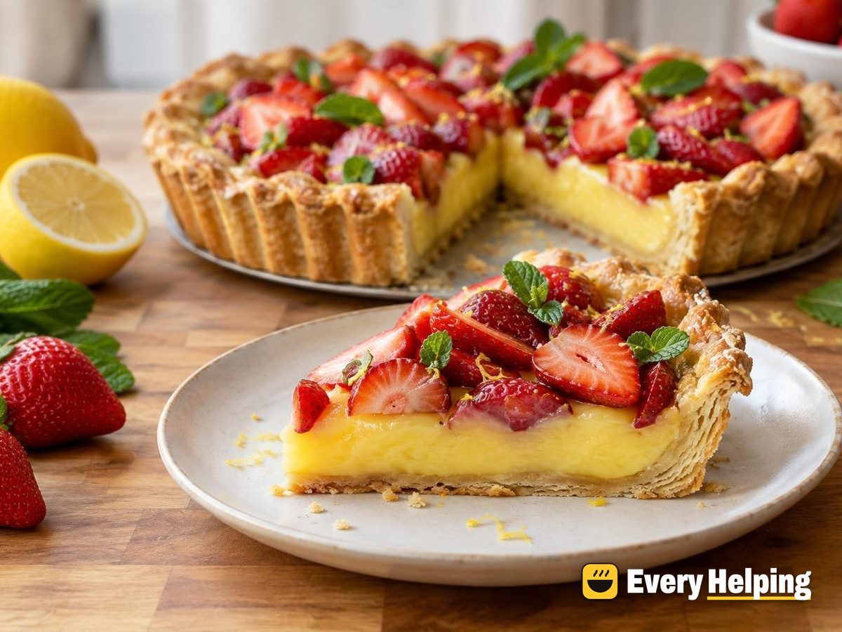 Lemon Curd Strawberry Tarts with Flaky Crust