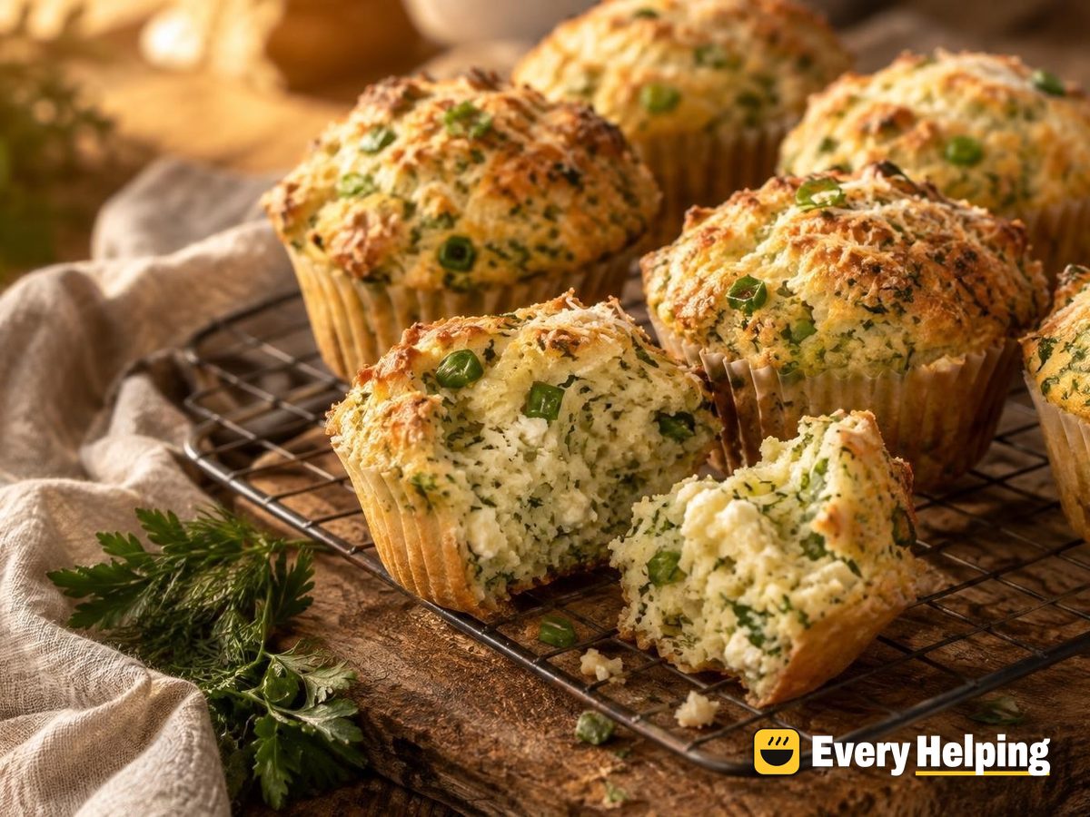 Garlic Herb Ricotta Muffins with Parmesan Tops