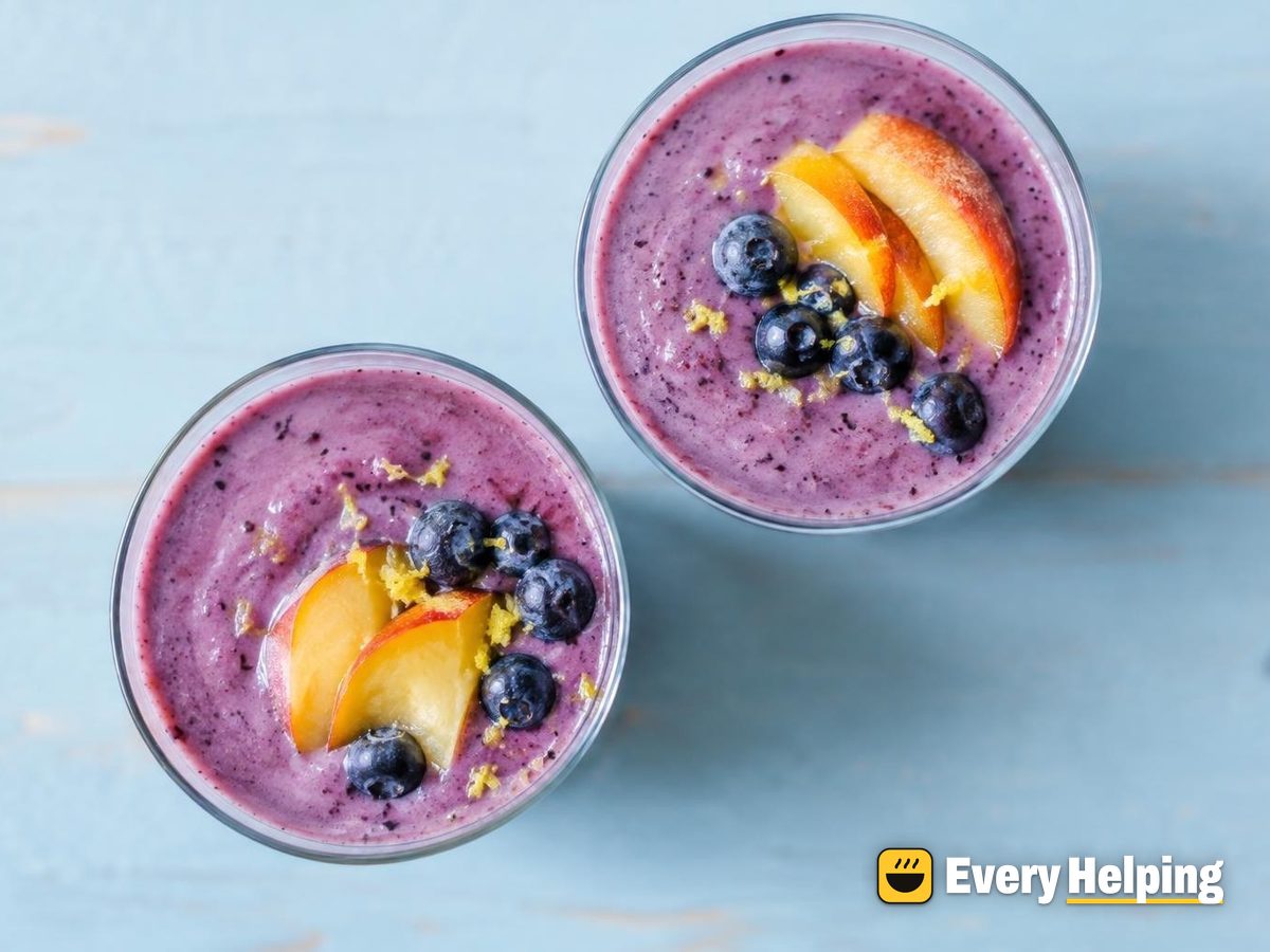 Peach Blueberry Tofu Lassi