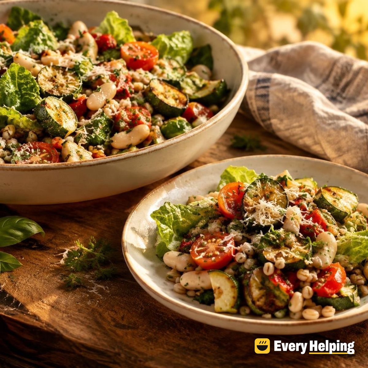 Farro-Style Barley and Cannellini Romaine Salad