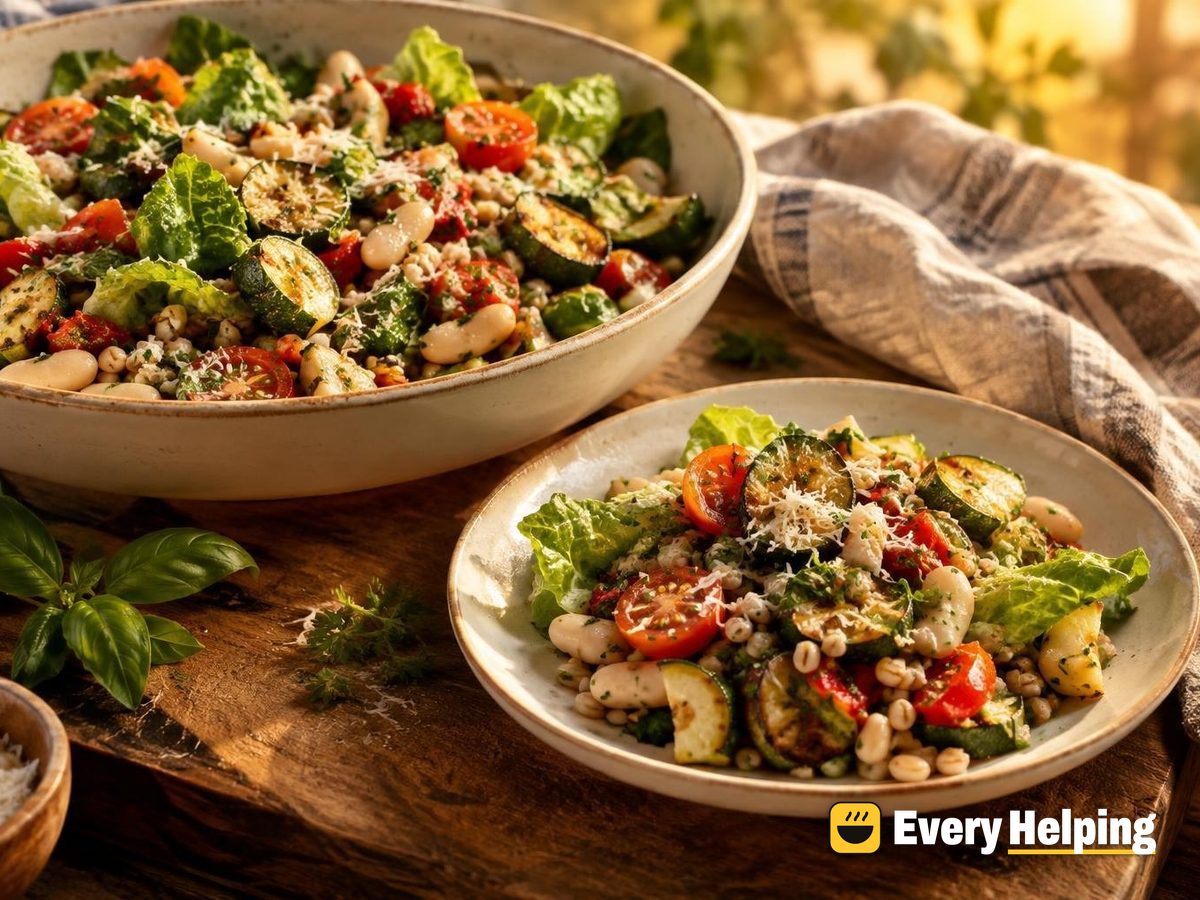 Farro-Style Barley and Cannellini Romaine Salad