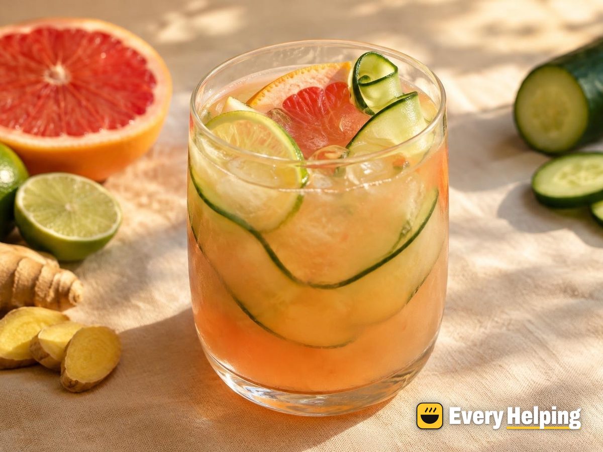 Grapefruit Ginger Lime Cooler with Cucumber