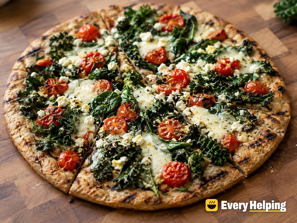 Grilled Whole Wheat Kale and Tomato Flatbreads