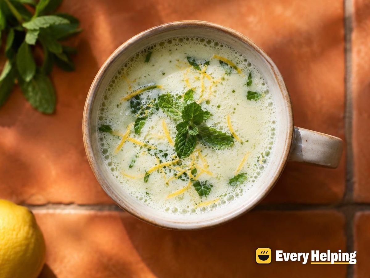 Steamed Mint-Lemon Herbal Soy Latte