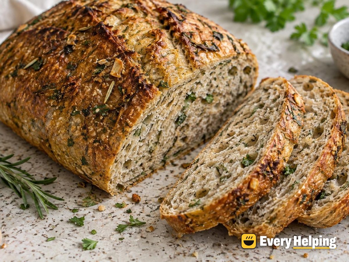 Garlic Herb Rye Sourdough Batard