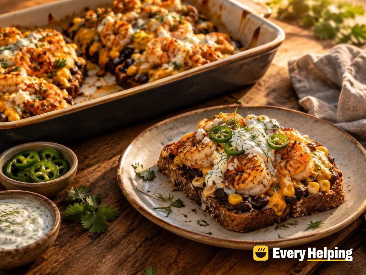 Chipotle-Style Shrimp and Black Bean Melts