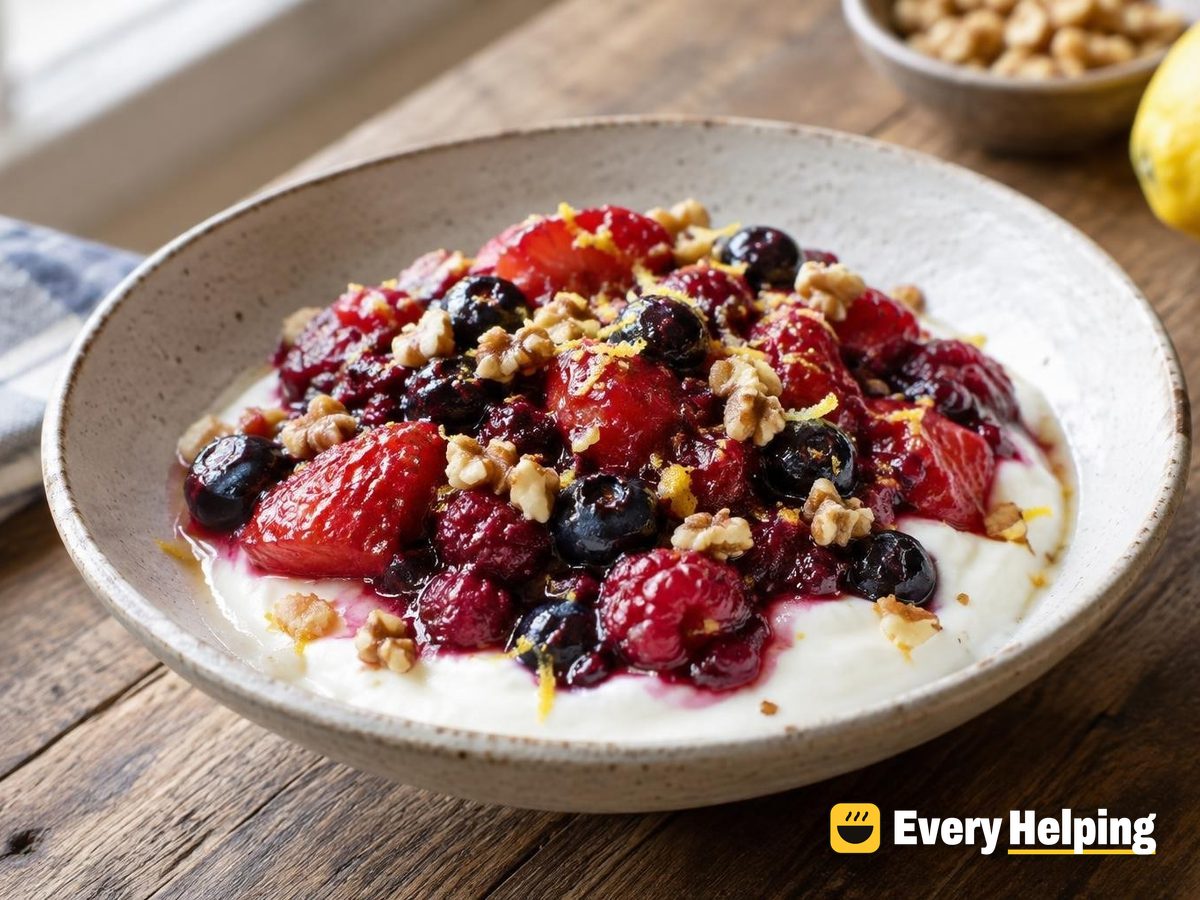 Lemon-Zest Mixed Berry Compote with Yogurt