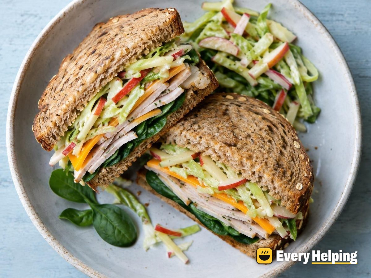 Roast Turkey, Apple Slaw and Cheddar Sandwiches