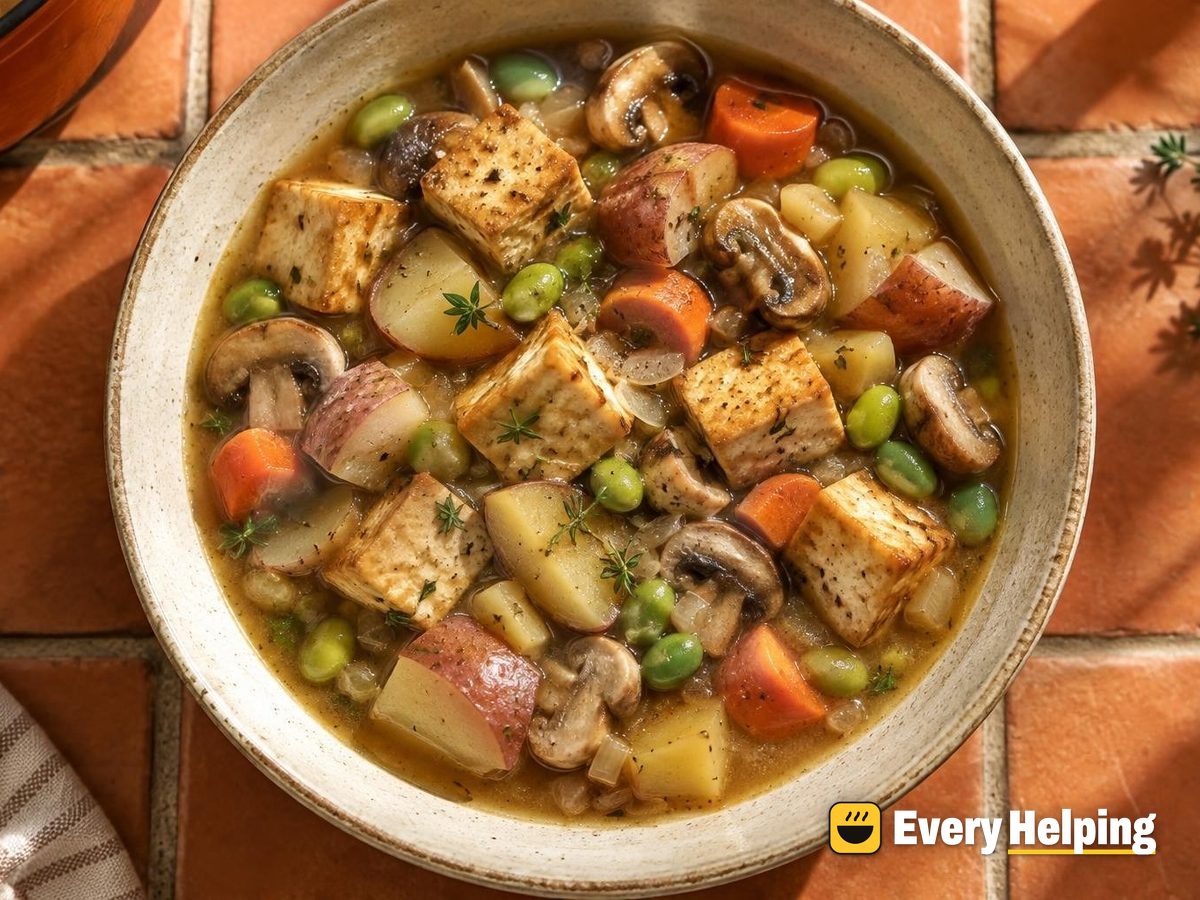 Hearty Tofu, Mushroom and Potato Stew