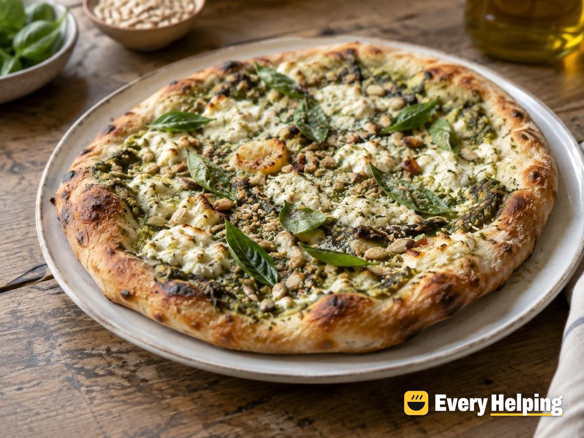 Roasted Garlic Ricotta Basil Pizza Pesto