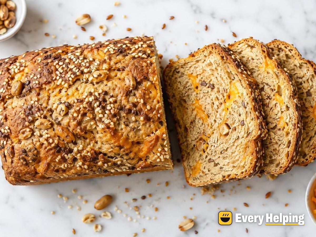 Soft Peanut Cheddar Seeded Spelt Loaf
