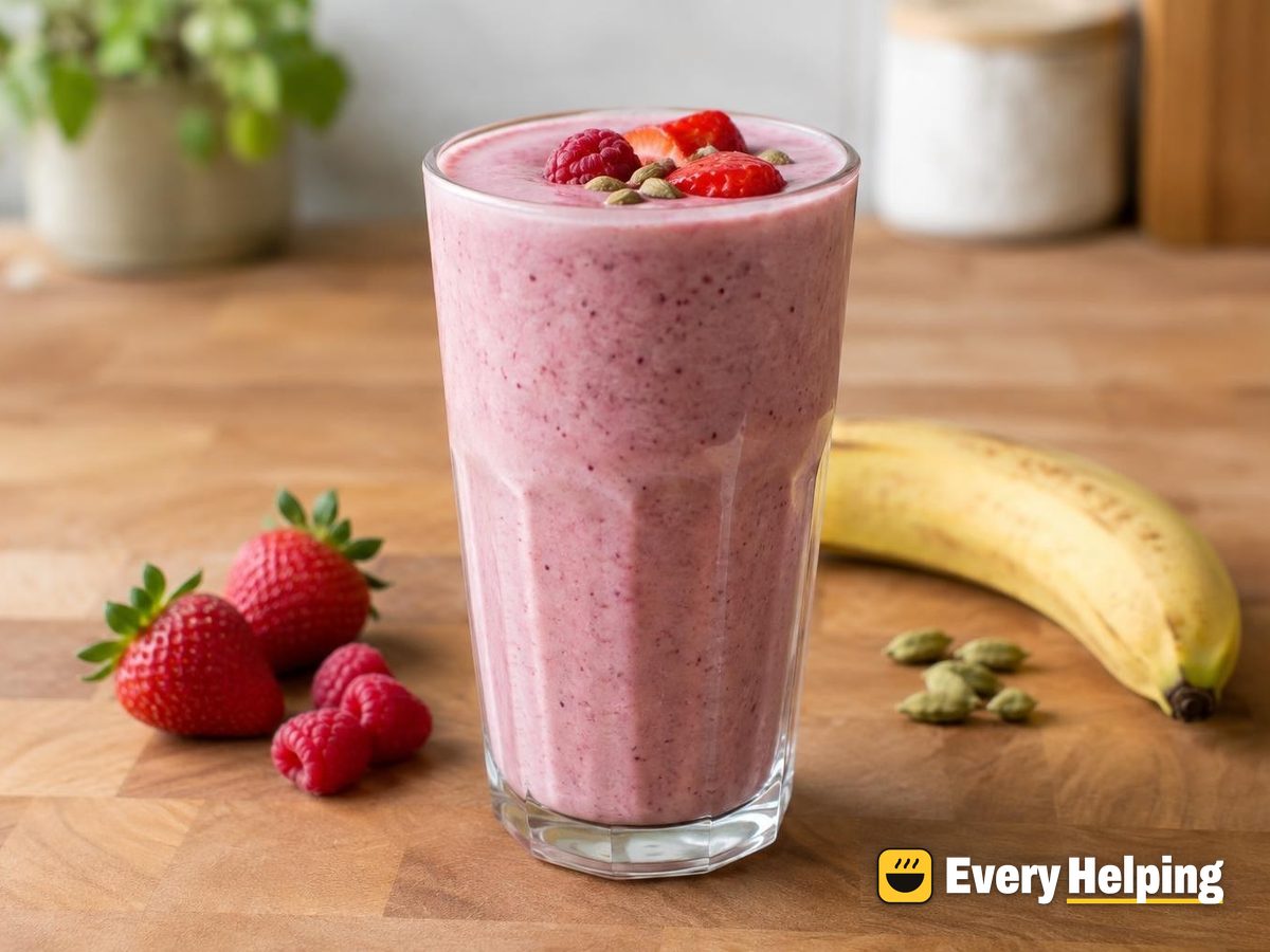 Cardamom Berry Banana Lassi