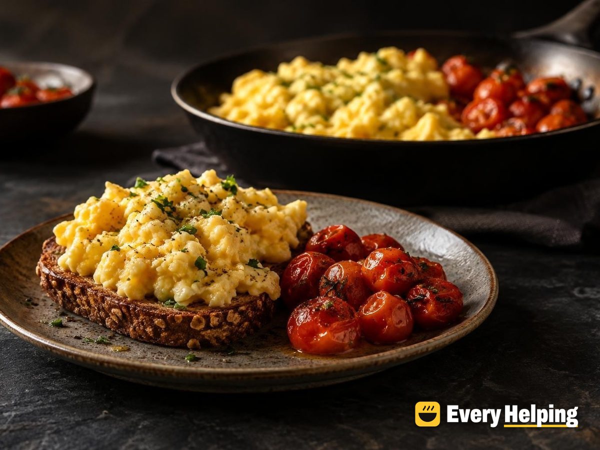 Buttery French-Style Scrambled Eggs on Toast