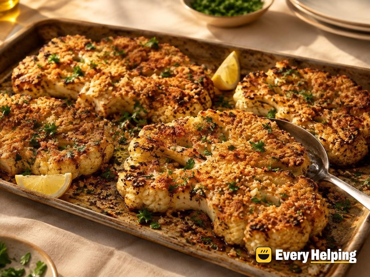 Parmesan-Crusted Roasted Cauliflower Steaks