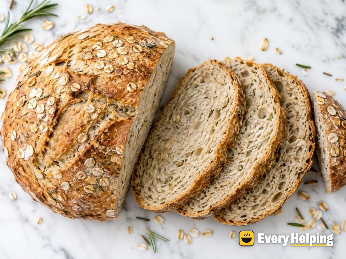 Soft Rosemary Oat Country Sourdough Boule