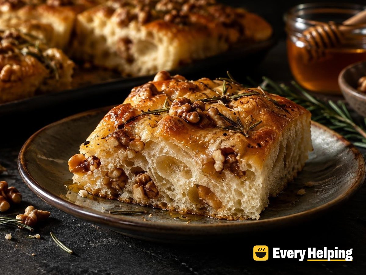 Rosemary Walnut Honey Focaccia