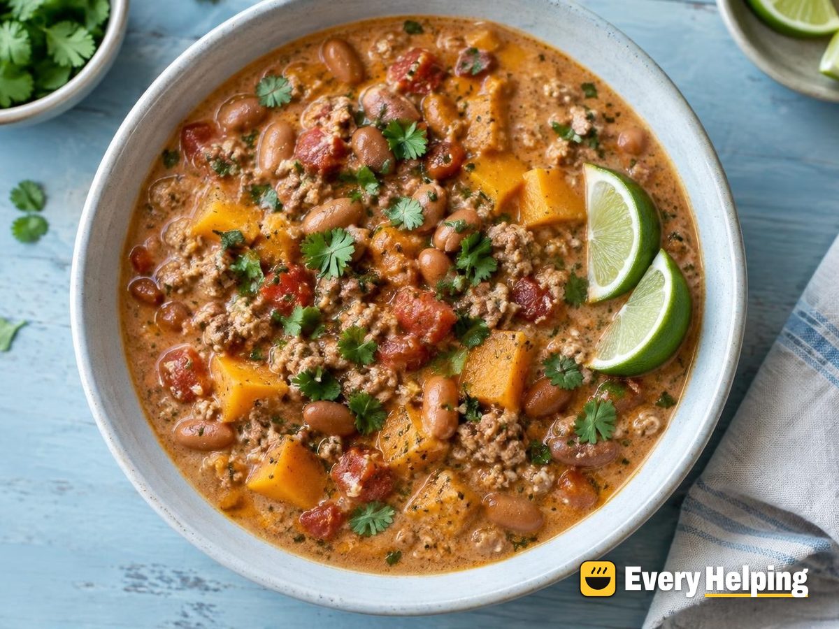 Coconut Turkey Chili with Pinto Beans and Lime