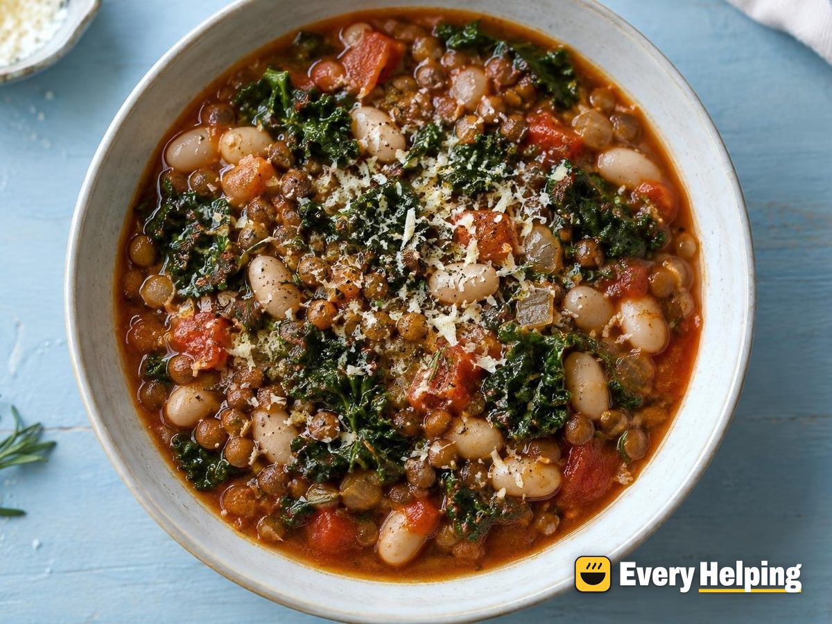 Tuscan Lentil and Cannellini Stew with Kale