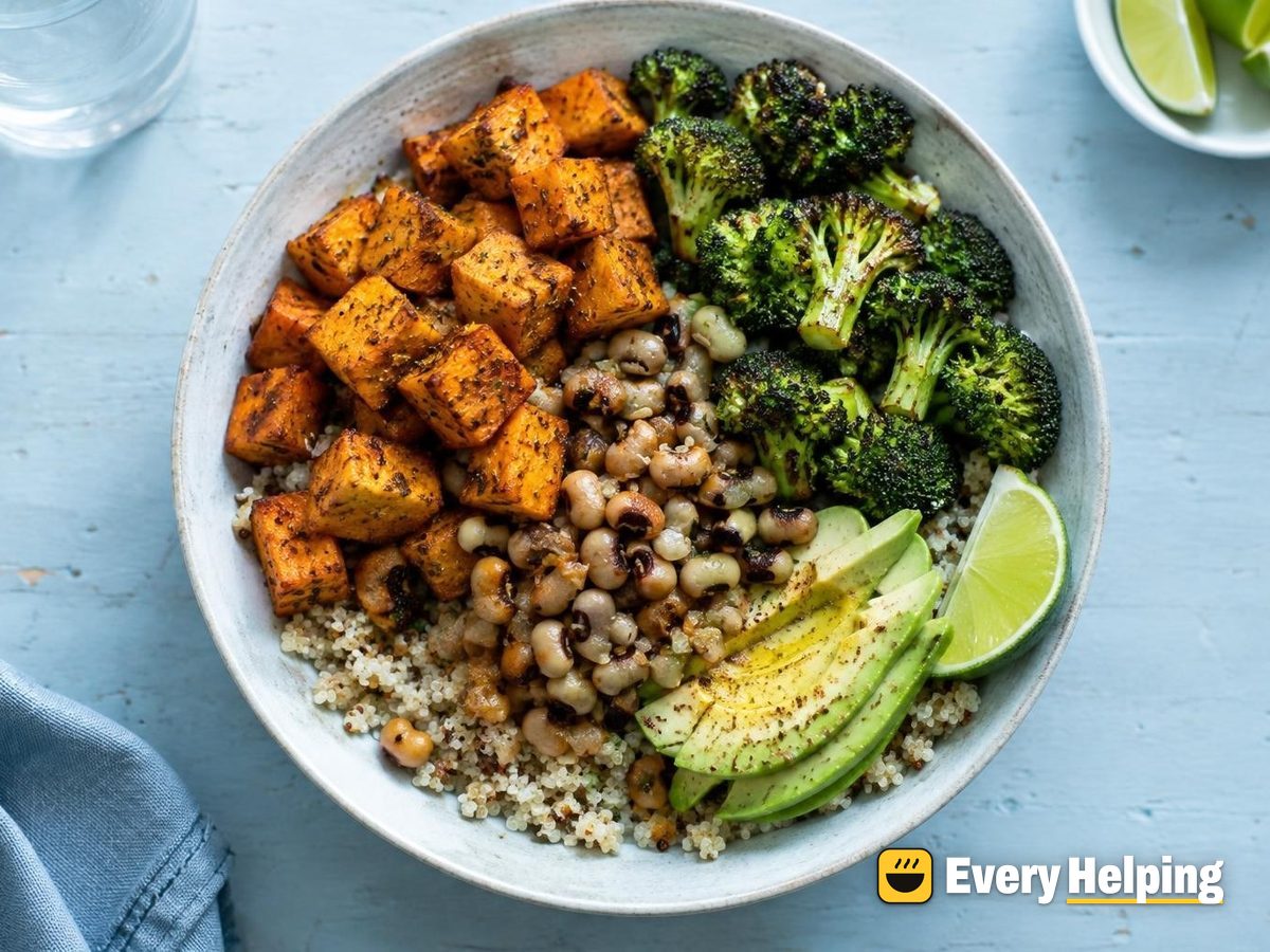 Spiced Sweet Potato and Black-Eyed Pea Bowls