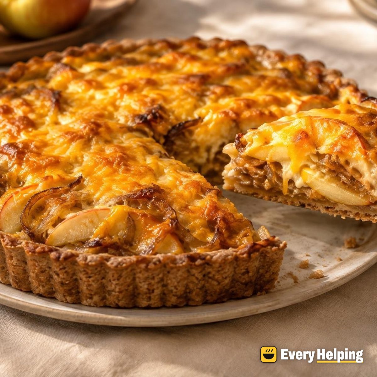 Caramelized Onion, Apple and Cheddar Tarts