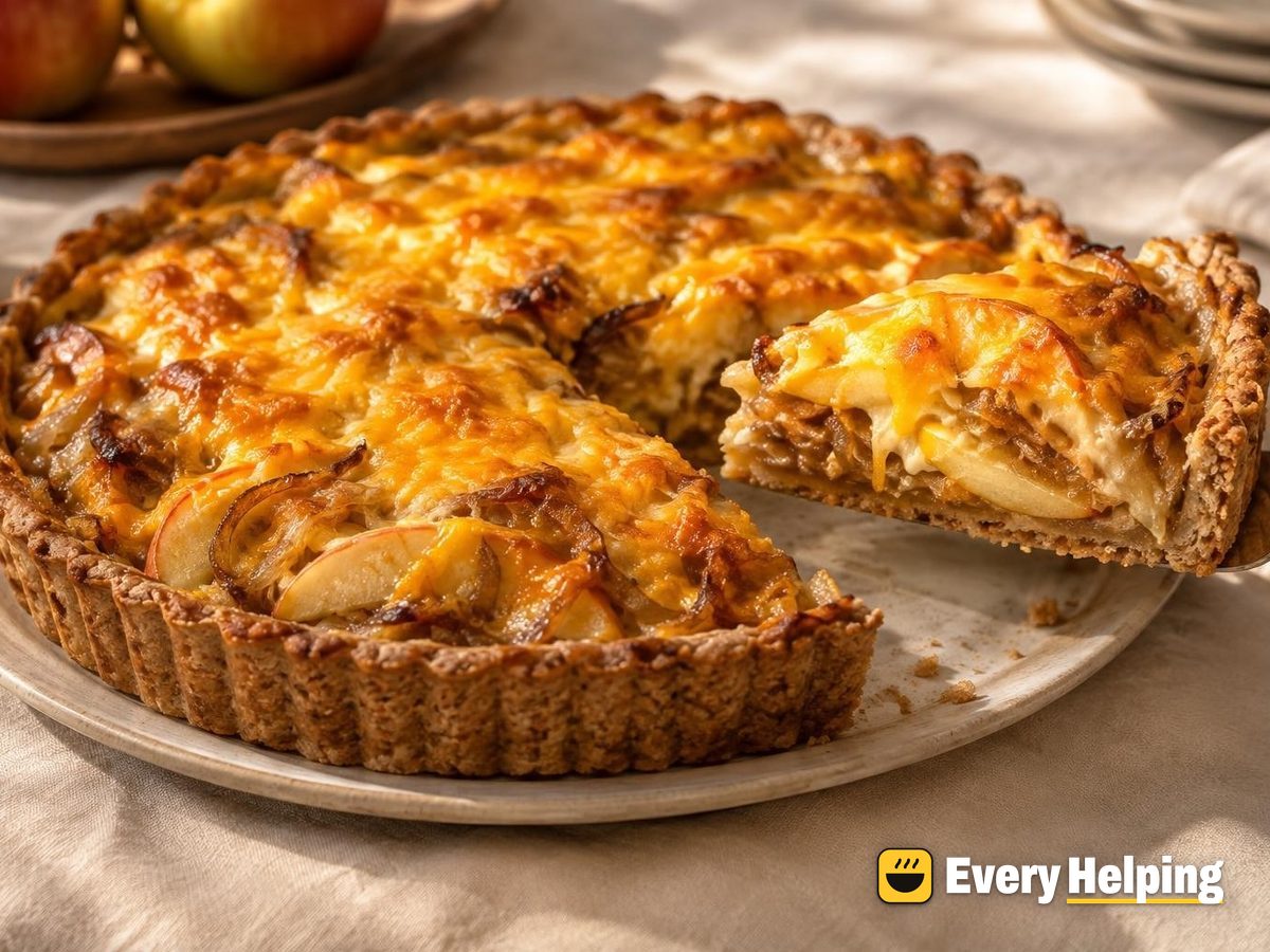 Caramelized Onion, Apple and Cheddar Tarts