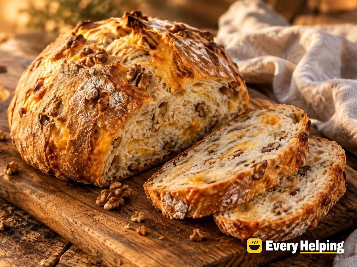 Soft Cheddar Walnut Country Sourdough Boule