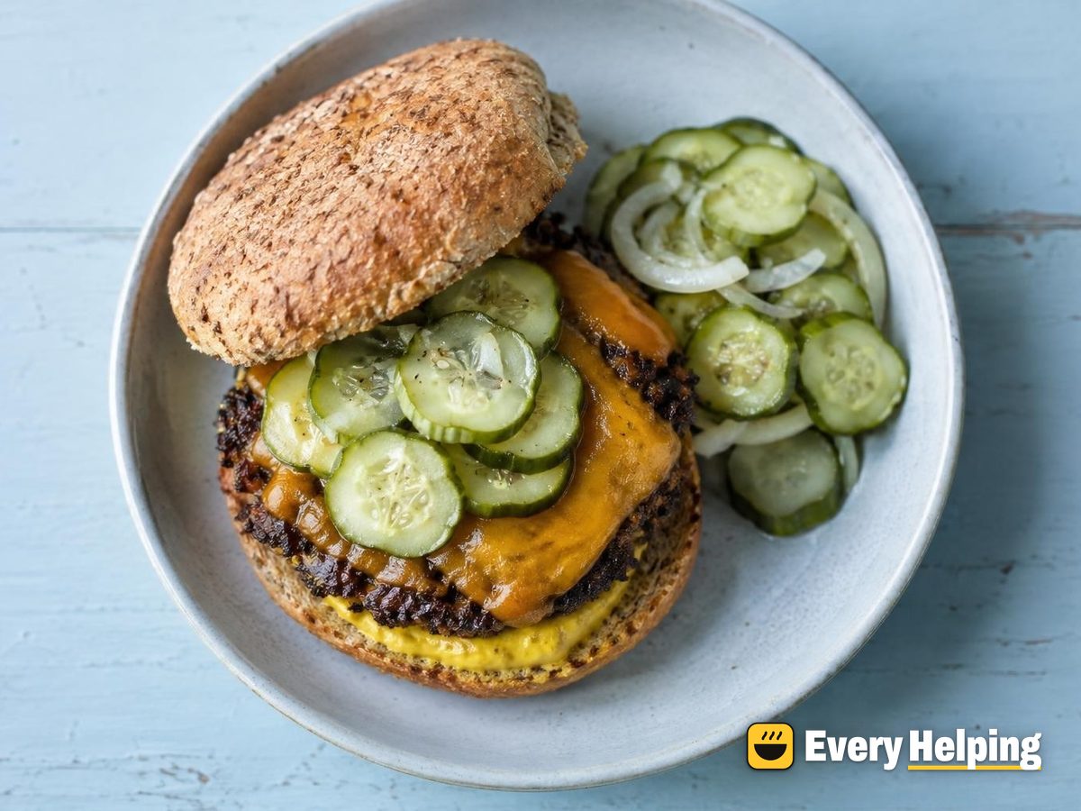 Skillet Smash Burgers with Quick Pickles