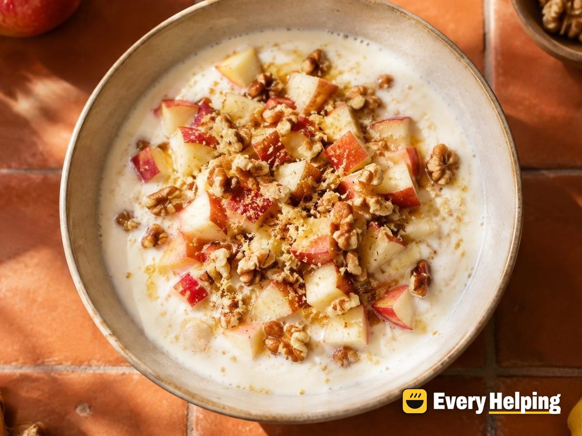 Pourable Maple Yogurt with Apple and Walnuts