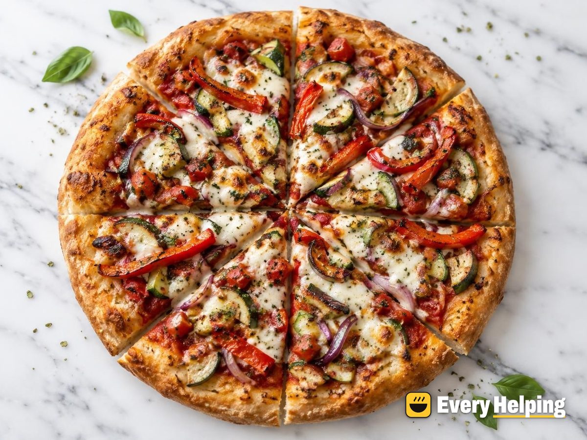 Pan Pizzas with Roasted Peppers and Zucchini