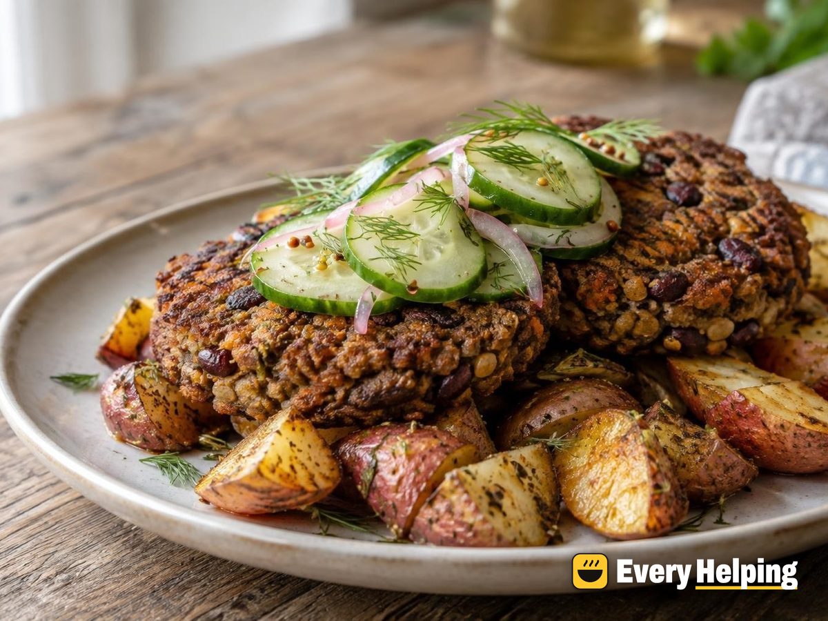 Mustard-Thyme Lentil Kidney Bean Burgers