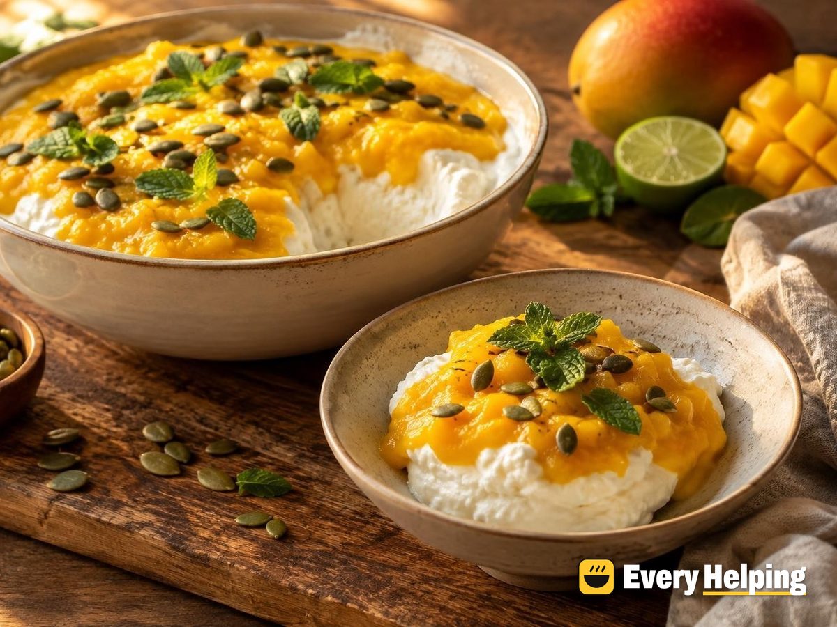 Thick Skim Greek Yogurt with Mango-Lime Purée