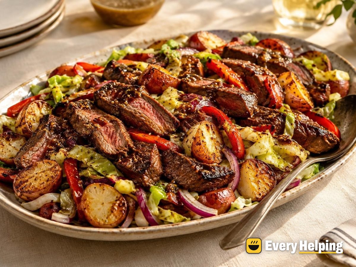 Balsamic Steak and Roasted Potato Cabbage Salad