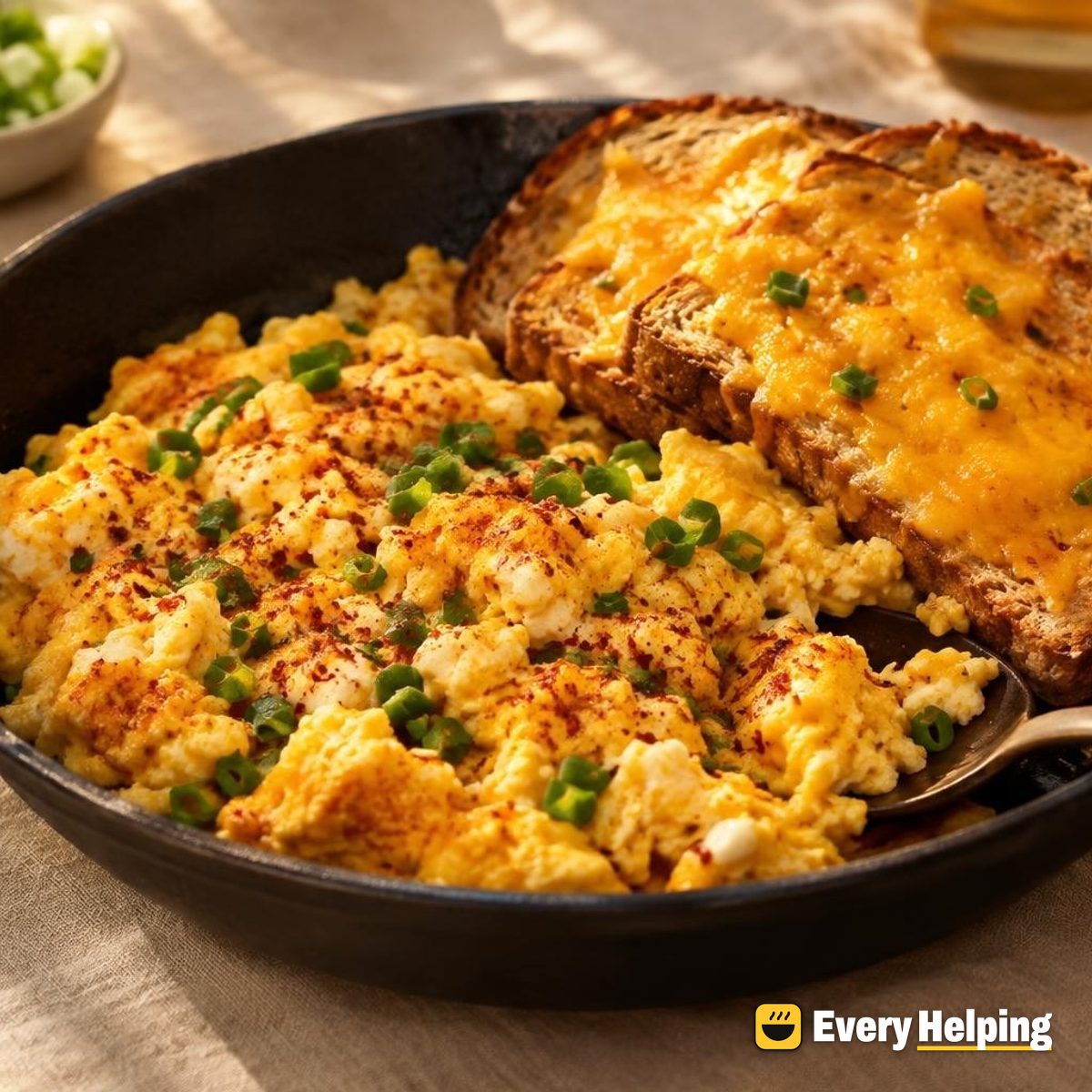 Smoky Paprika Egg Scramble with Cheddar Toast