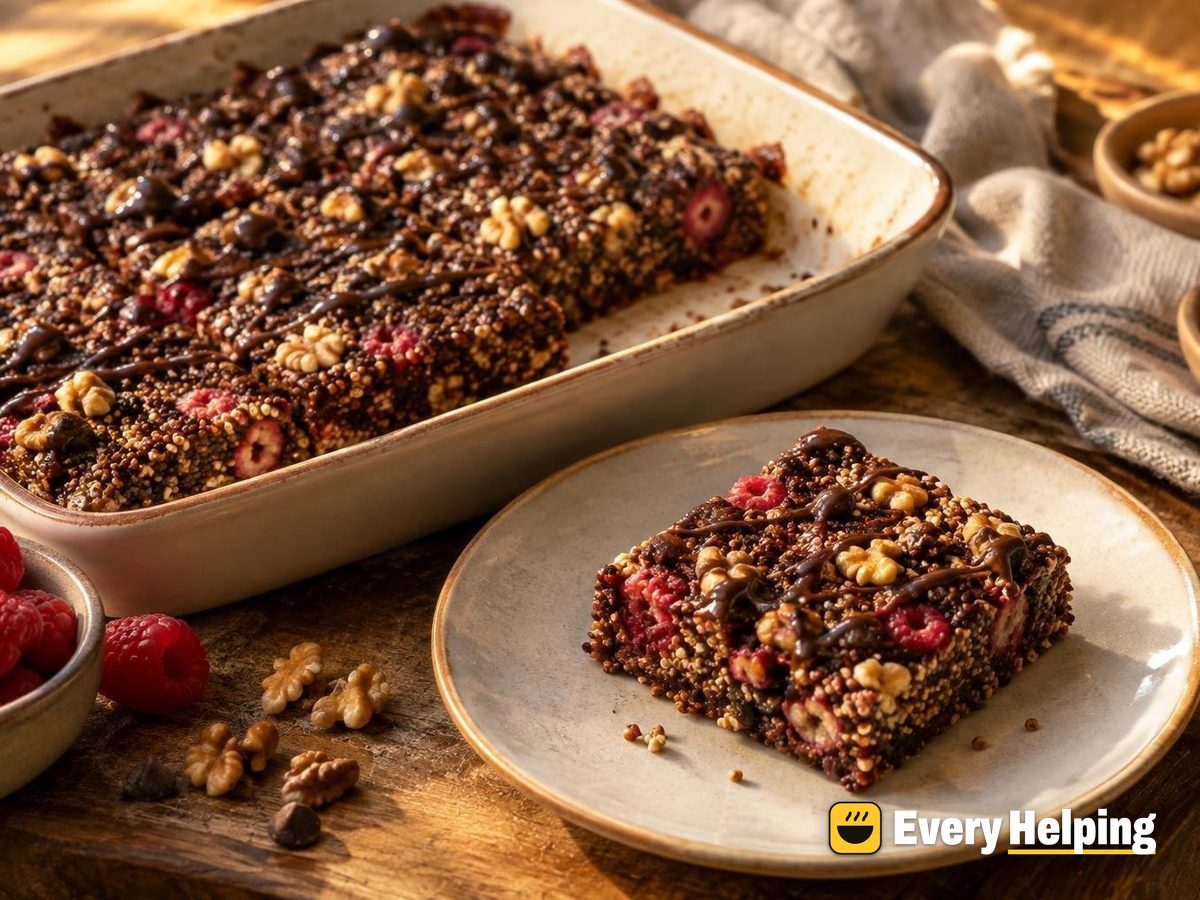 Cocoa Walnut Raspberry Quinoa Crisp Bars