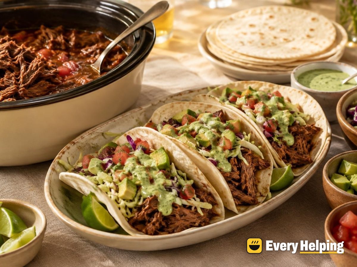 Slow-Cooker Shredded Beef Soft Tacos