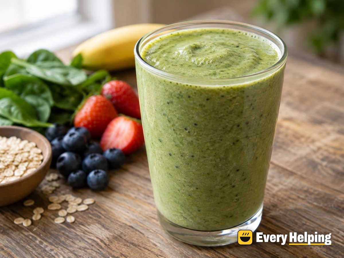 Spinach Berry Oat Milk Green Smoothie