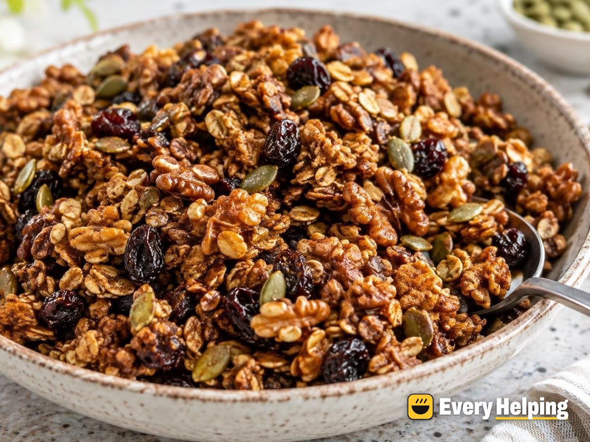 Walnut Molasses Pumpkin Spice Granola Clusters