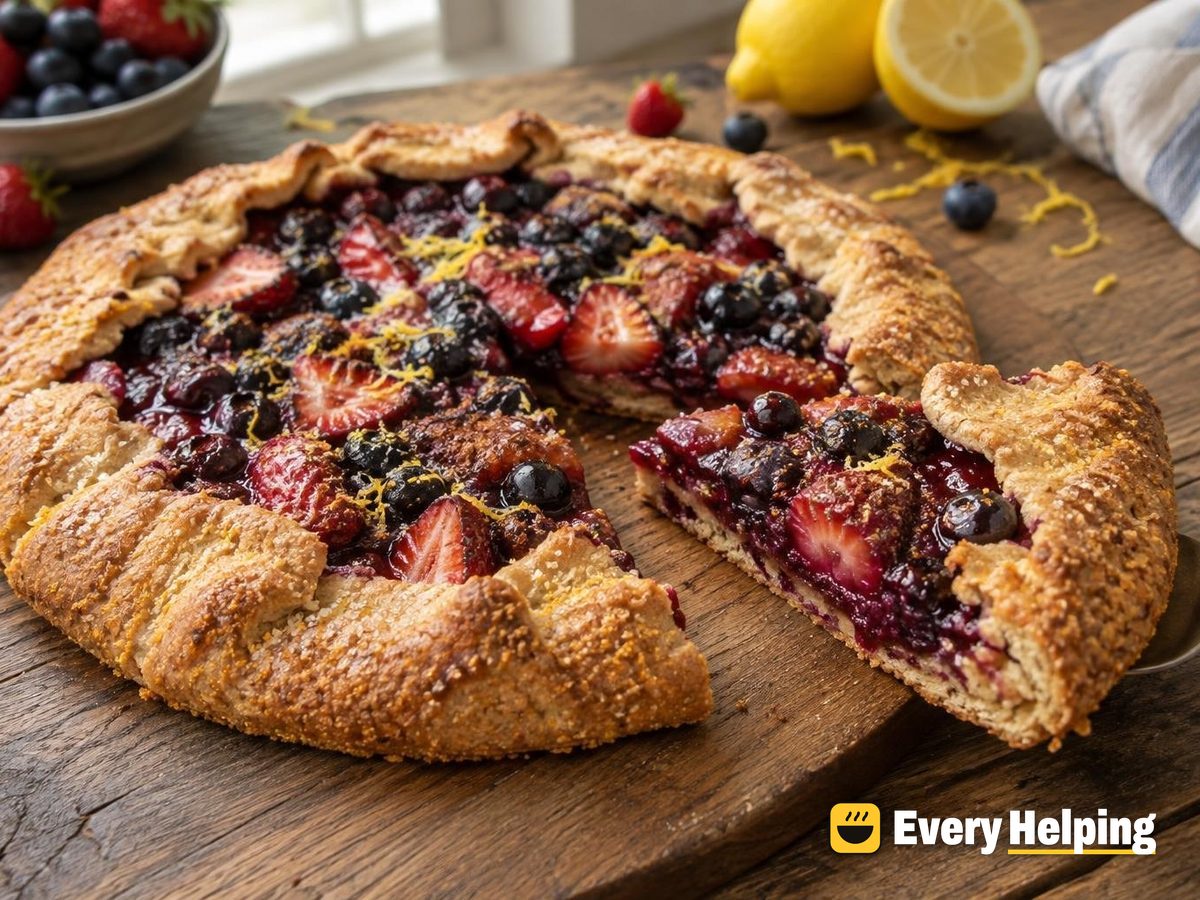 Blueberry Lemon Spelt Galettes with Cornmeal Crunch
