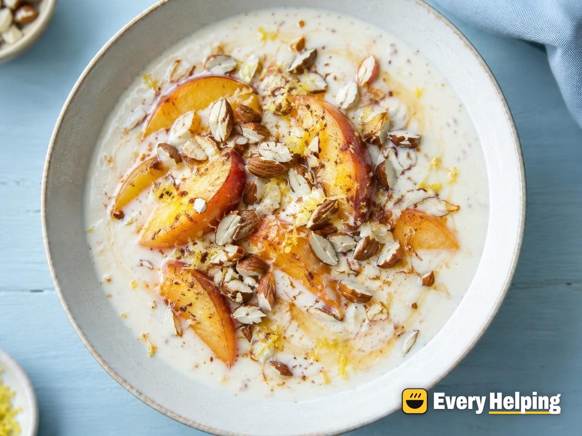 Pourable Skim Yogurt with Maple-Ginger Peaches