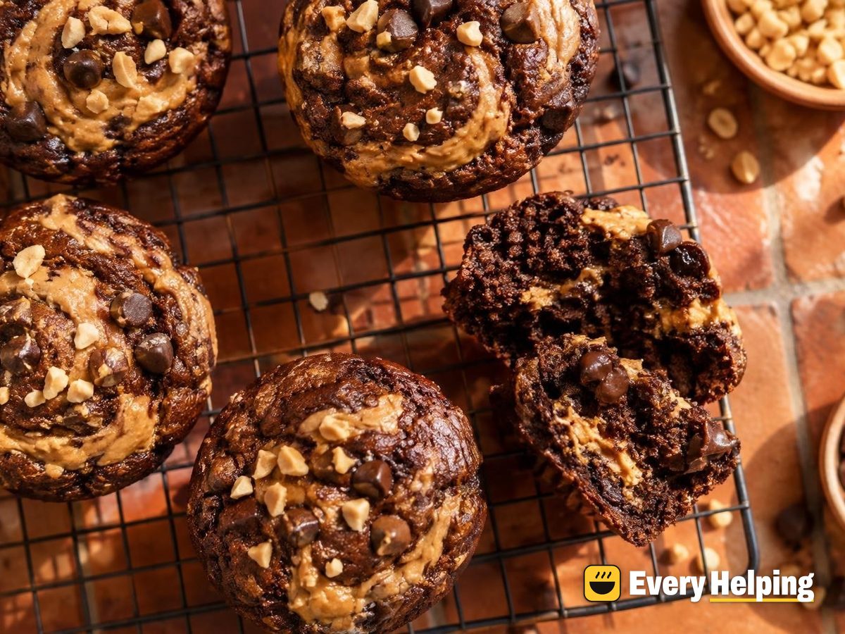 Chocolate Peanut Butter Swirl Muffins