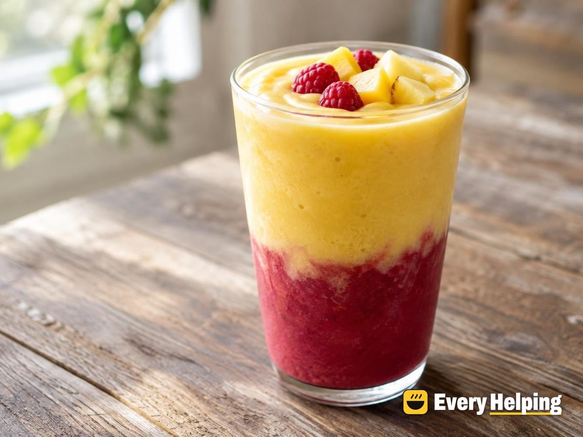 Layered Mango Pineapple Sunrise Smoothie
