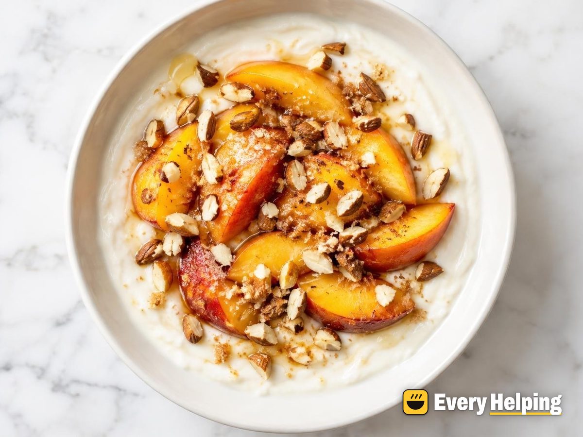 Creamy Stirred Vanilla Skim Yogurt with Peaches