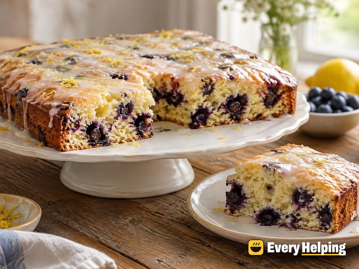 Lemon Blueberry Buttermilk Sheet Cake
