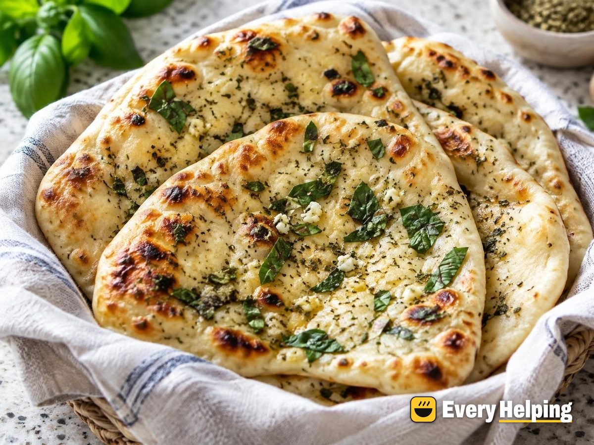Garlic Basil Butter Yogurt Naan