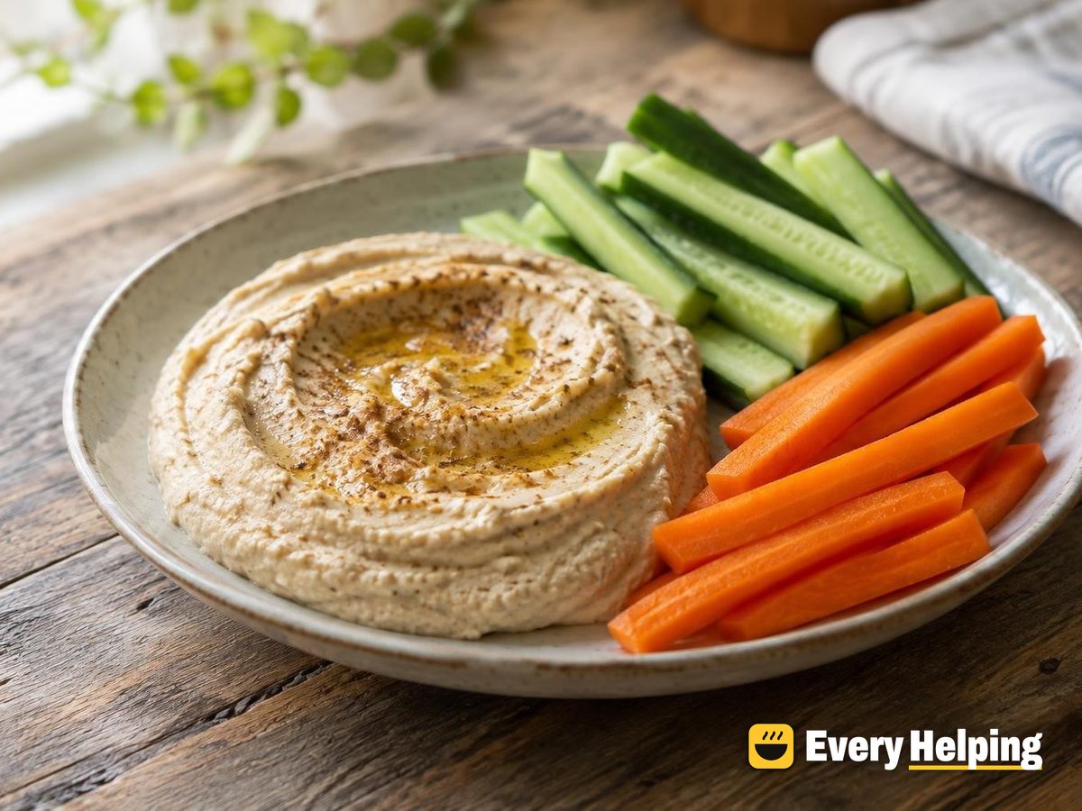 Whipped Black-Eyed Pea Hummus with Crudités
