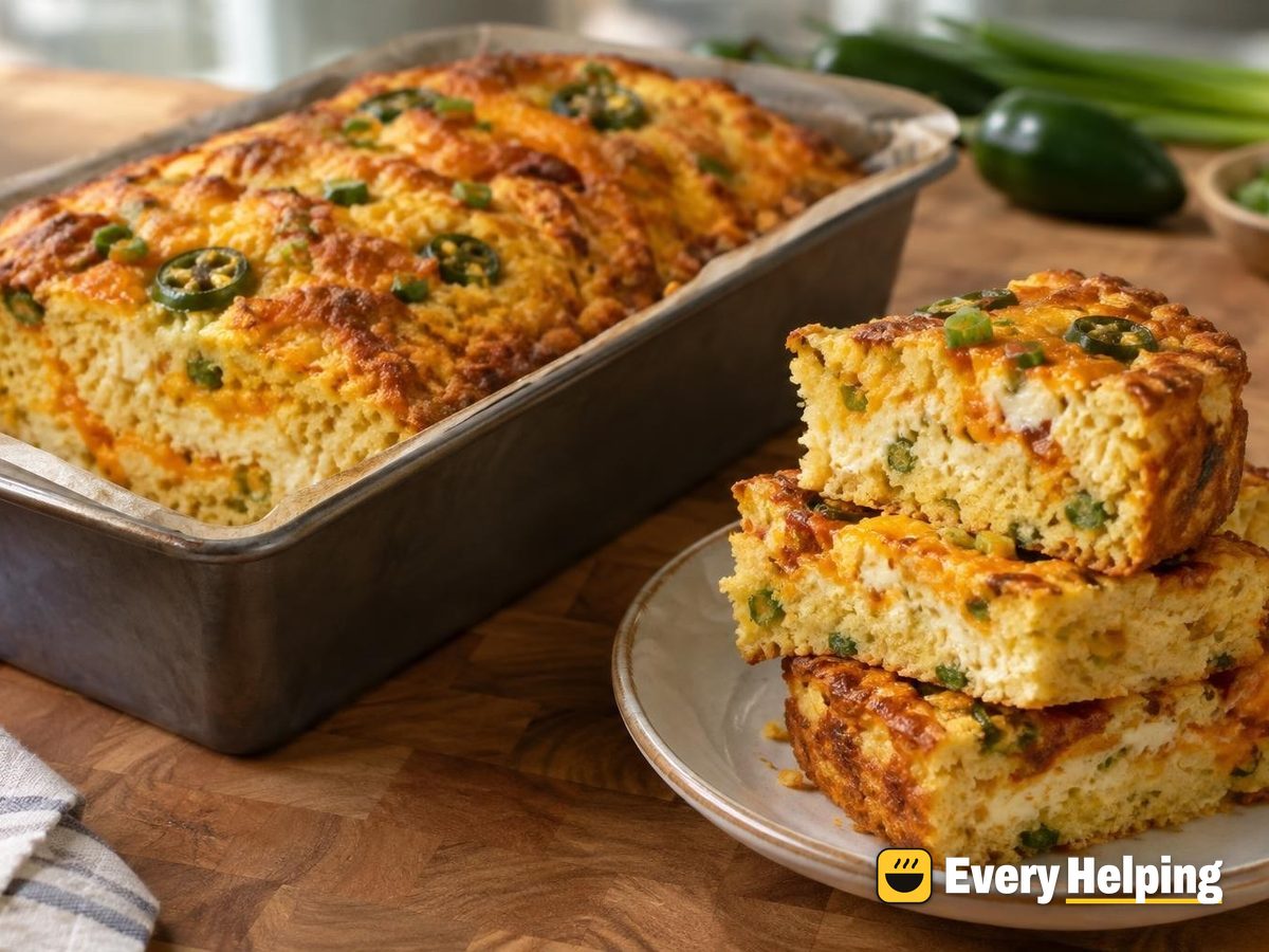 Smoky Cheddar-Swirl Jalapeño Cornbread with Green Onion