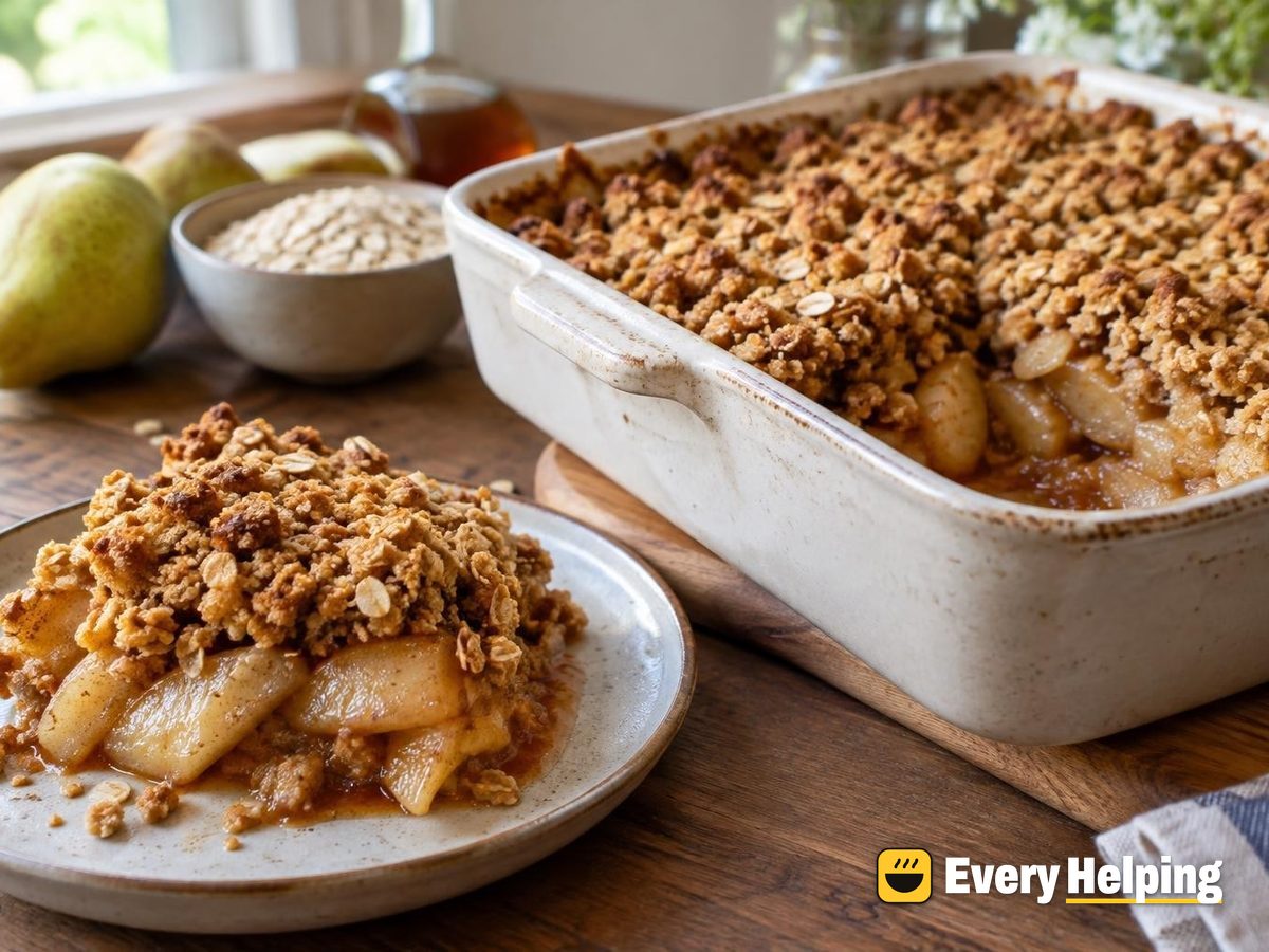 Spiced Pear Crumble with Oat Topping